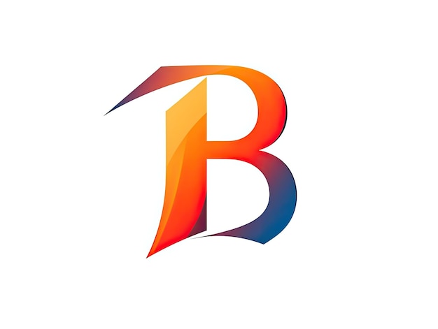 Letter B in logo style badge simple 2d design illustration Generative AI