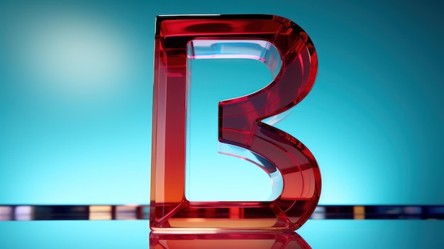 Letter B made of glass in a minimallist UHD wallpaper Stock Photographic Image