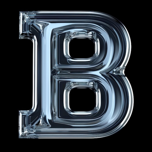 Photo letter b neon sign on dark background