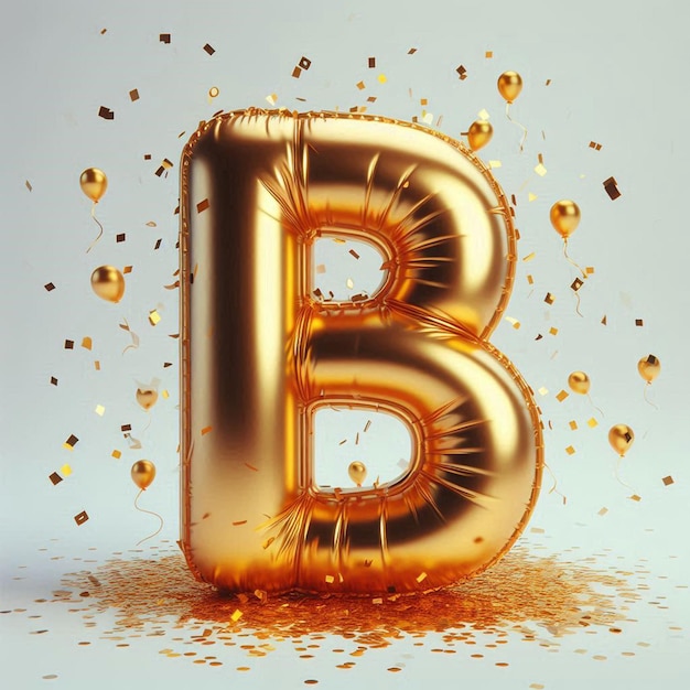 a letter b that is made of gold liquid