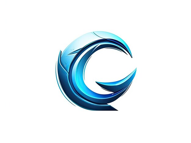 Letter C in logo style badge simple 2d design illustration Generative AI