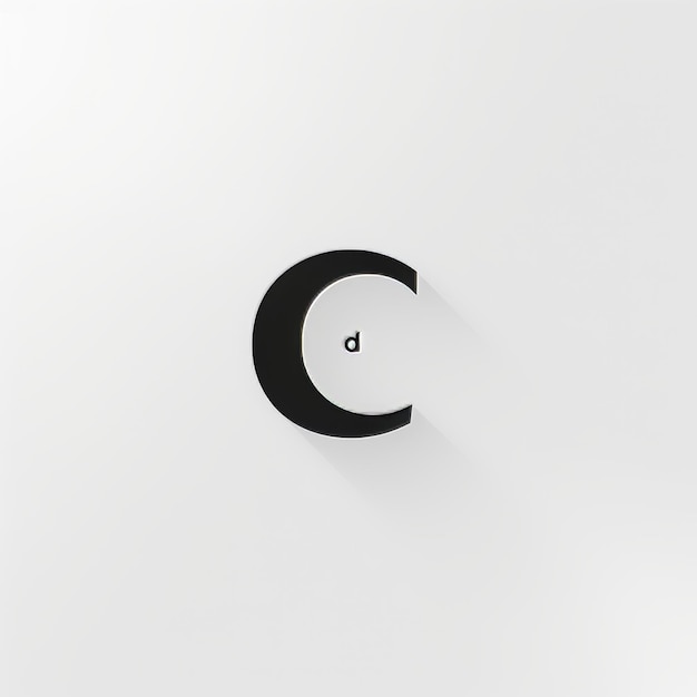 Photo letter c logo on white background 3d rendering computer digital drawing