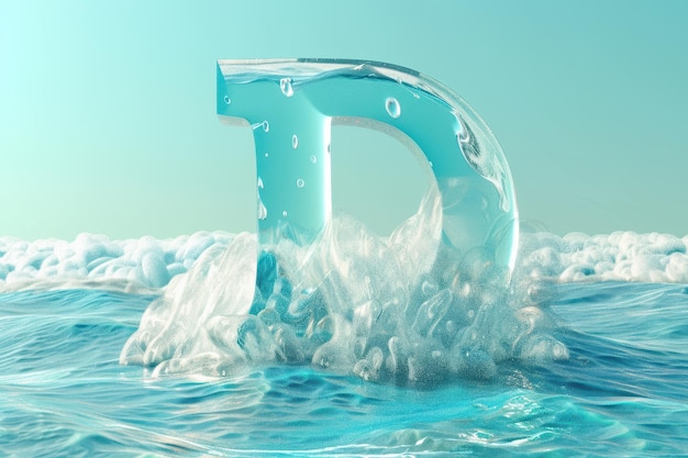 Photo the letter d is floating in the water creating a sense of movement and fluidity