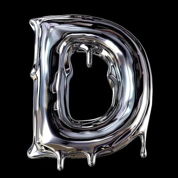 The letter d is made out of chrome