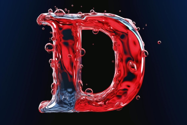 Photo letter d liquid 3d font