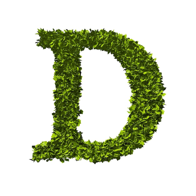 Letter d nature leaf alphabet d rendering