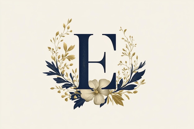 Photo a letter e is above a wreath with the letter e on it