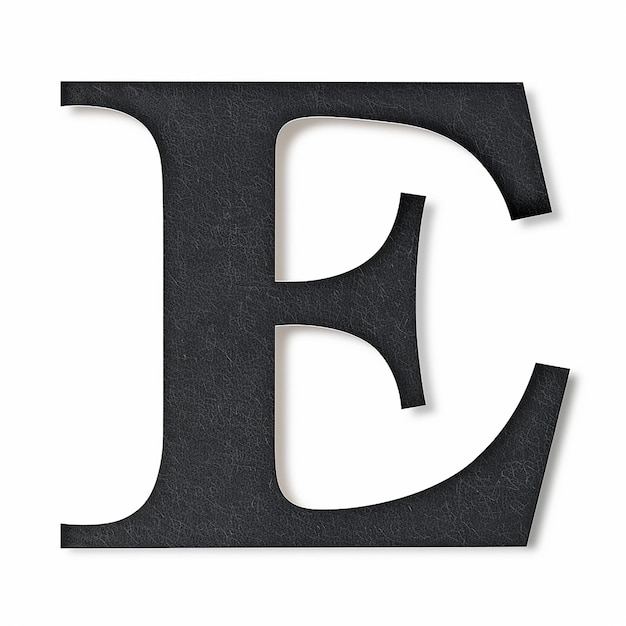 Letter E isolated on white background