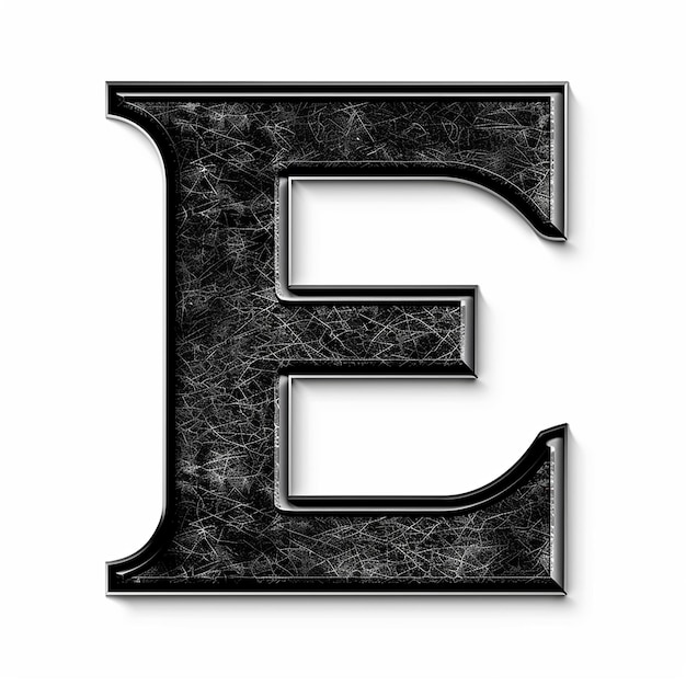 Letter E isolated on white background