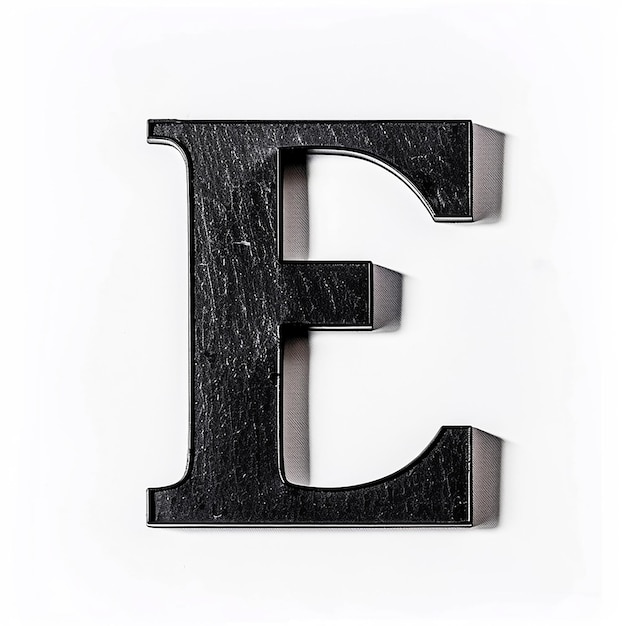 Letter E isolated on white background