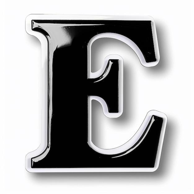 Letter E isolated on white background