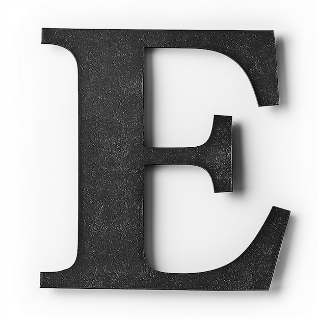 Letter E isolated on white background