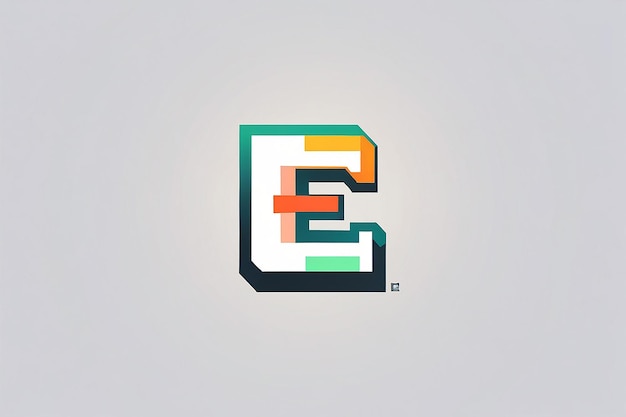 Photo letter e logo vector design in pixel style