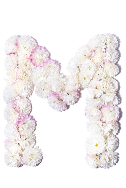 Letter of the English alphabet made of flowers