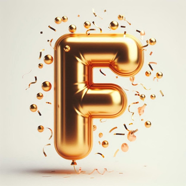 a letter f is shown with a gold background