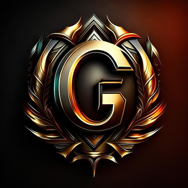 Letter G logo in golden details