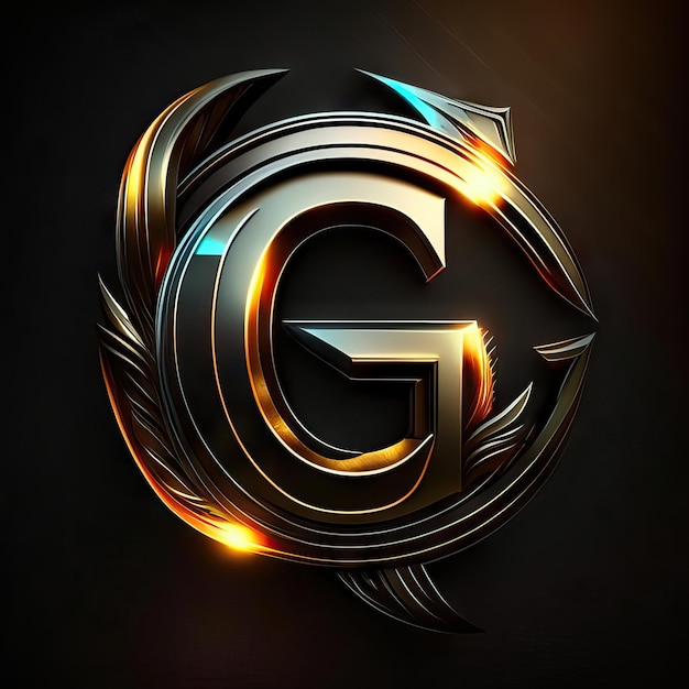 Letter G logo in golden details