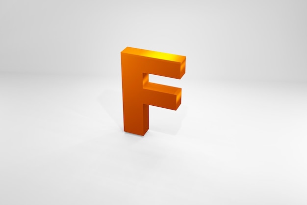 Letter A golden typography 3d render on isolated white background