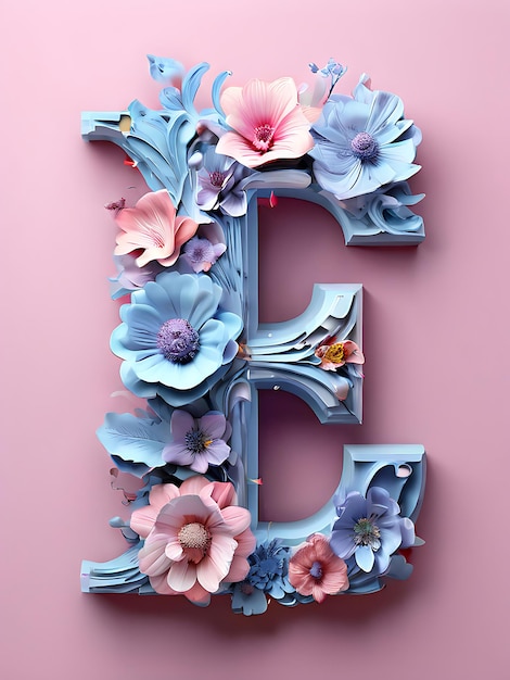 a letter h is painted with flowers and butterflies