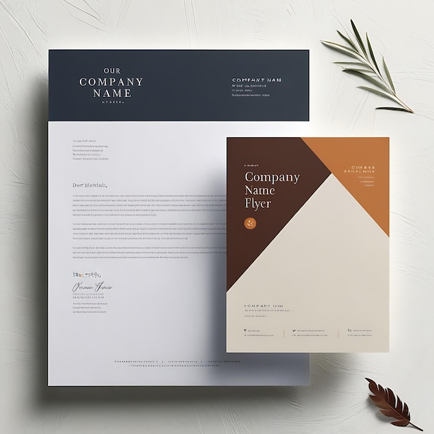 Letter Head mock up A4 Flyer and Letterhead mockup