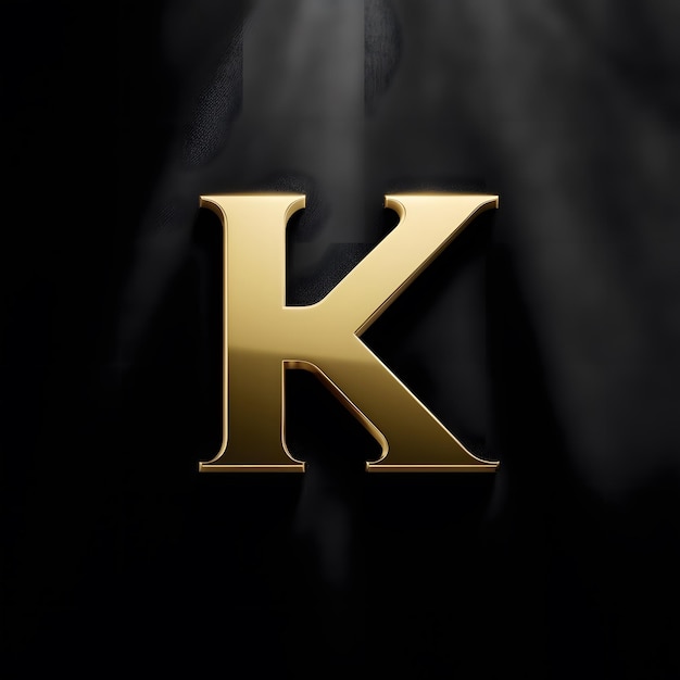 Photo a letter is on a black background with the letter k on it