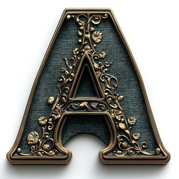 Photo a letter a is hanging from a green background with flowers