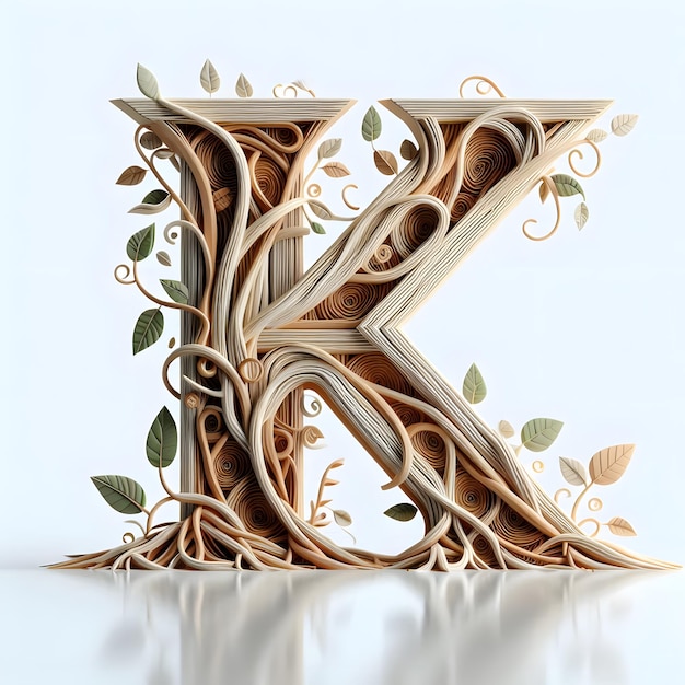 Photo a letter is made from wood and has the letter k on it