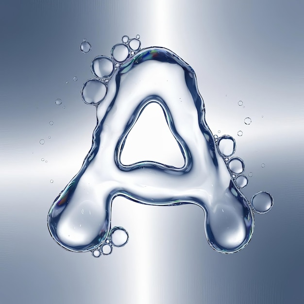 Photo a letter a is made of water bubbles