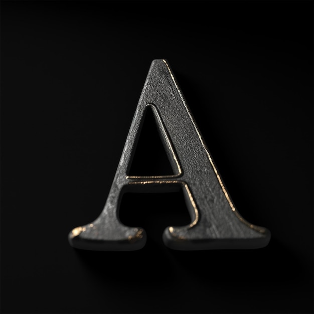 Photo a letter a is made of wood and has a gold letter on it