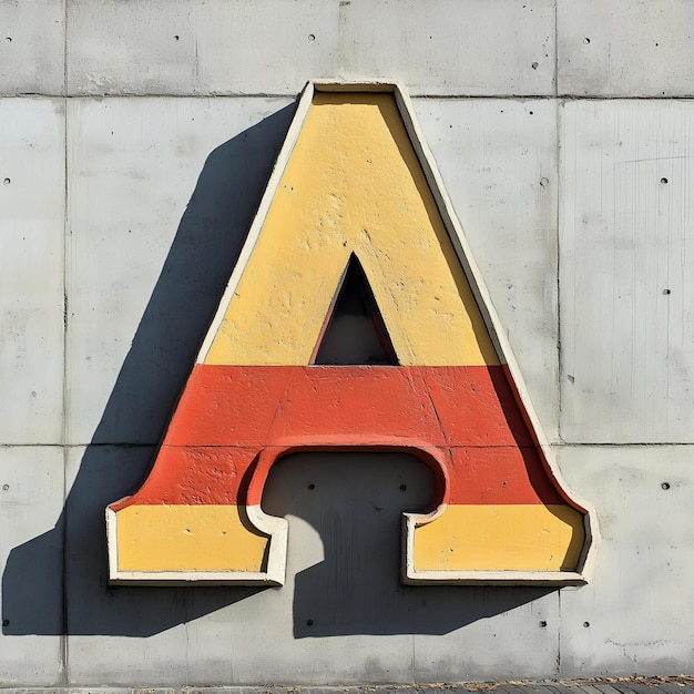 Photo a letter a is painted on a concrete wall