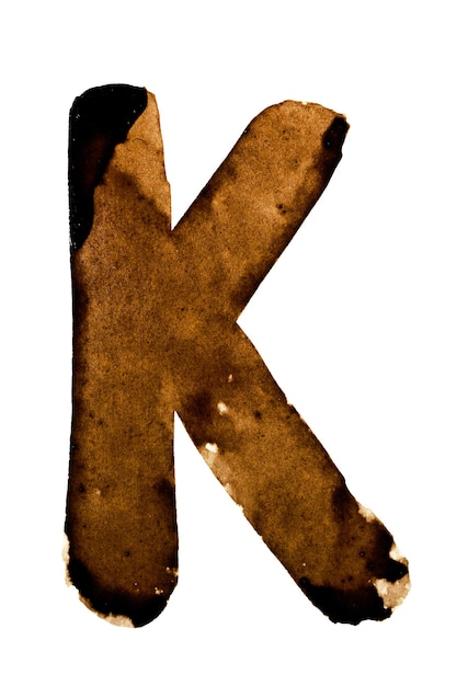 Photo letter k - alphabet in coffee