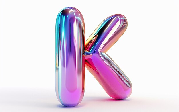 a letter k is in a colorful x shape