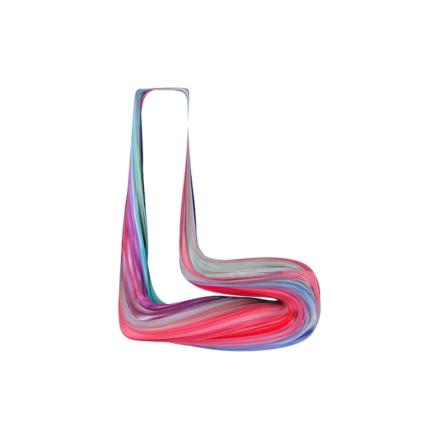 Letter L abstract alphabet 3D Rendering