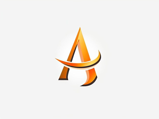 Letter A in logo style badge simple 2d design illustration Generative AI