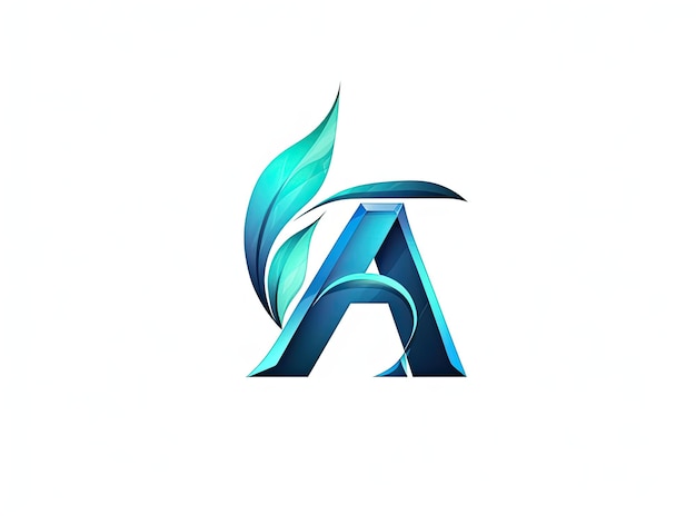 Letter A in logo style badge simple 2d design illustration Generative AI