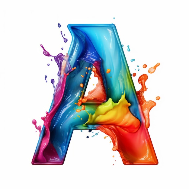 Letter A Logo with Color Splash