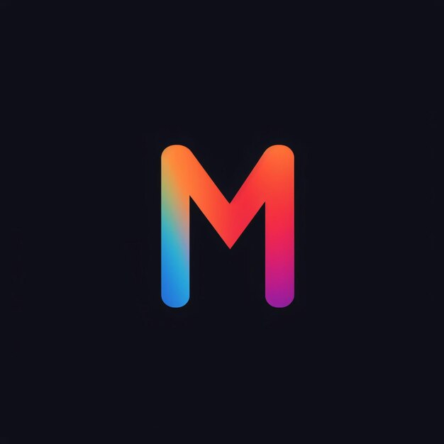 Letter M logo icon design with colorful gradient colors on black background