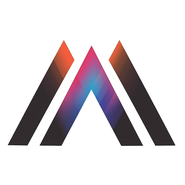 A letter m logo with a triangle shape