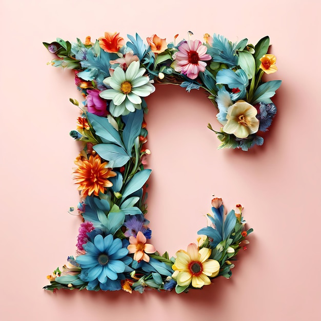 a letter made out of flowers and the letter l is made of flowers