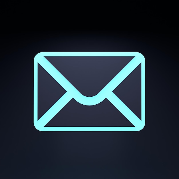 Letter or message icon 3d render illustration