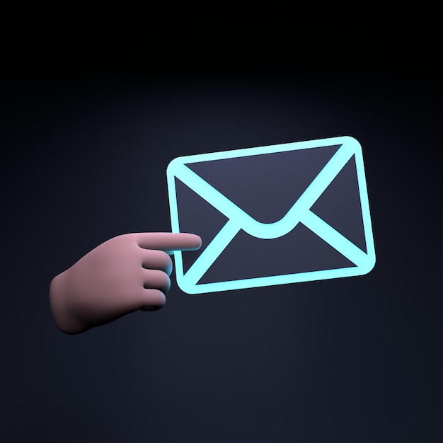 Letter or message icon 3d render illustration