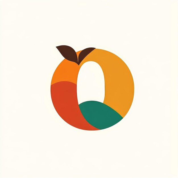 Photo letter o logo icon design with leaf and apple vector illustration