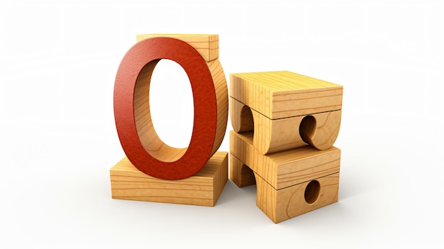 letter O Wooden Blocks font for Toddlers Wood