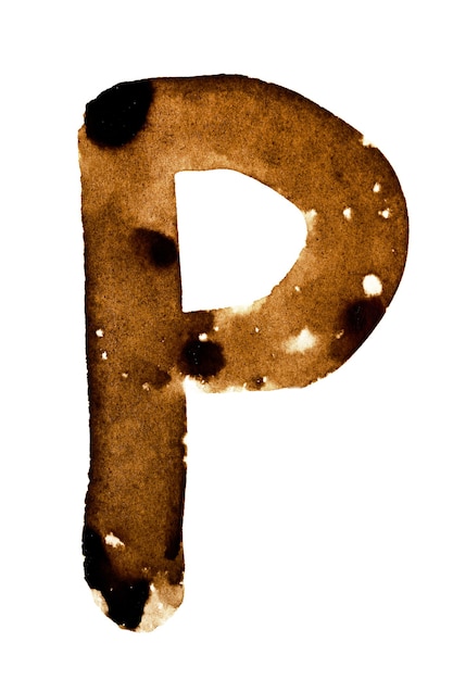 Letter P - alphabet in coffee