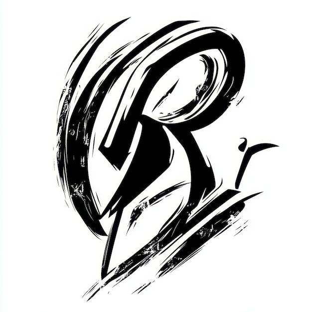 Photo the letter r in the gothic style on a white background vector illustration