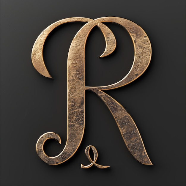 Photo a letter r is on a black background with a gold letter r