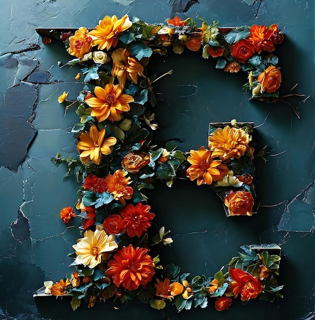 Photo a letter s made out of flowers and leaves