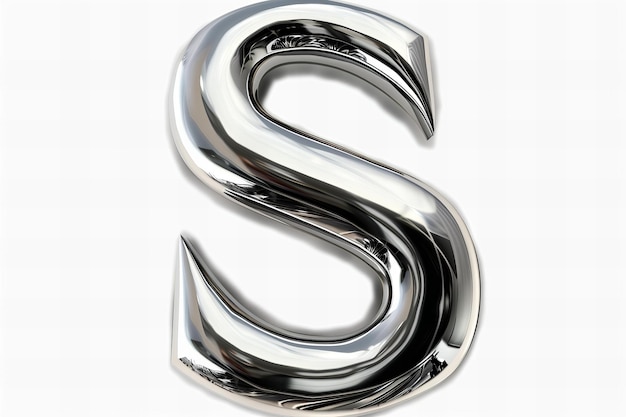 Photo the letter s in shiny chrome transparent background png file ar 32 style raw stylize 50