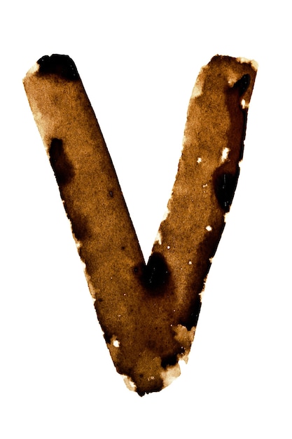 Letter V - alphabet in coffee