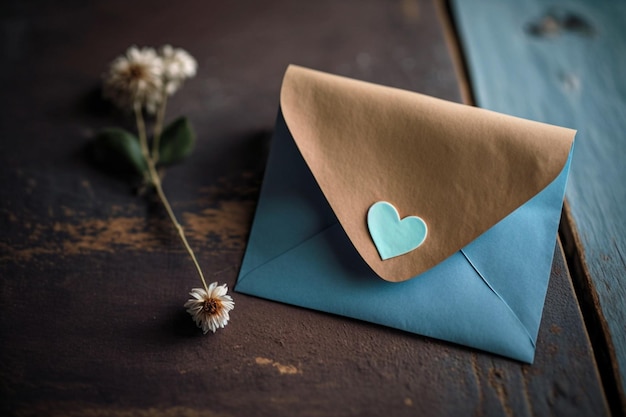 Letter with a heart for Mother's Day or Mother's Day is a commemorative date that annually honors the maternal family figure and motherhood The date of celebration varies according to the country